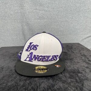 59Fifty Size 7 1/2  Fitted Hat NBA LA Lakers 2022 City Edition Purple/White